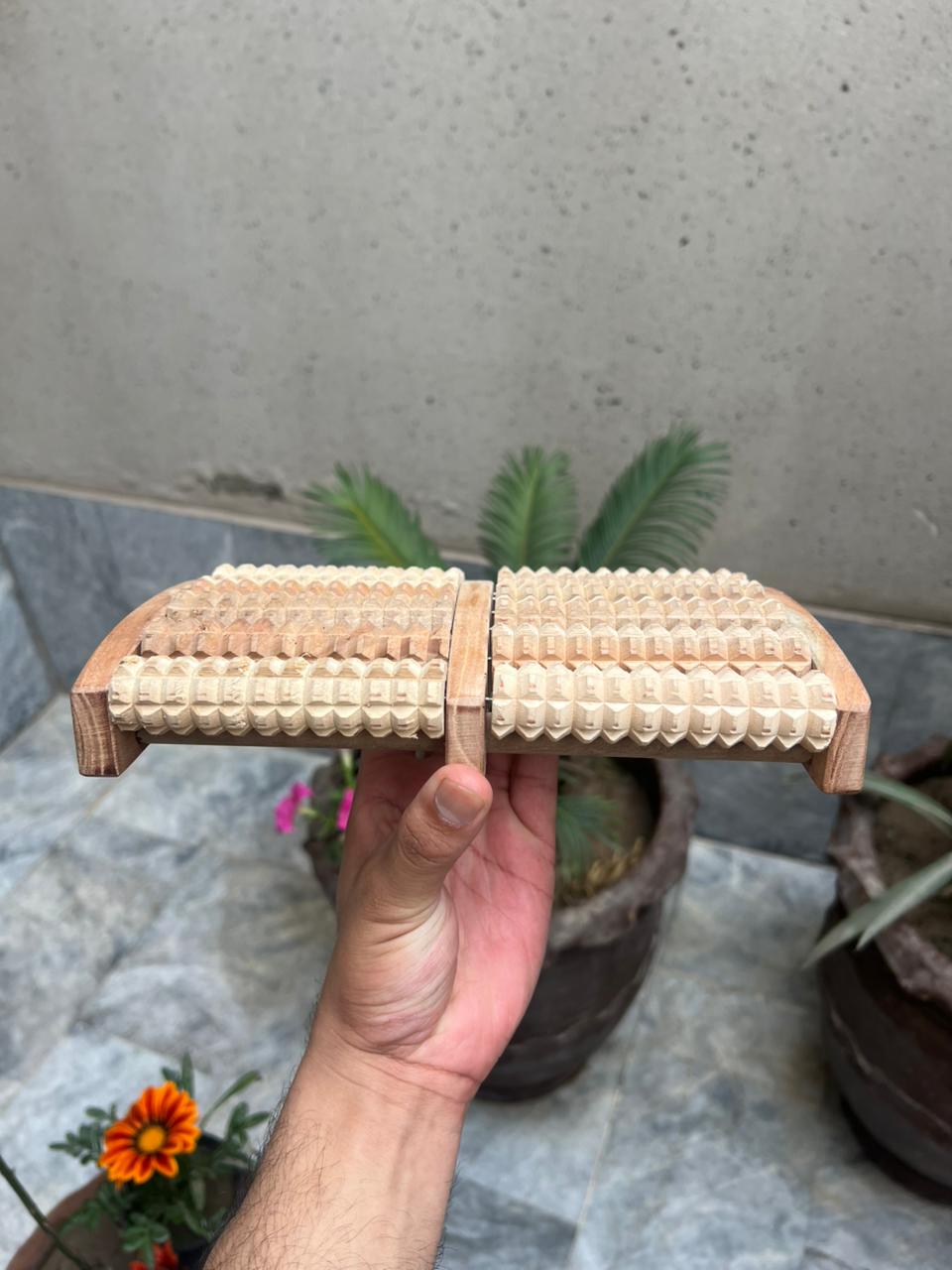 Wooden Foot Massage Roller – Manual Acupressure Foot Massager