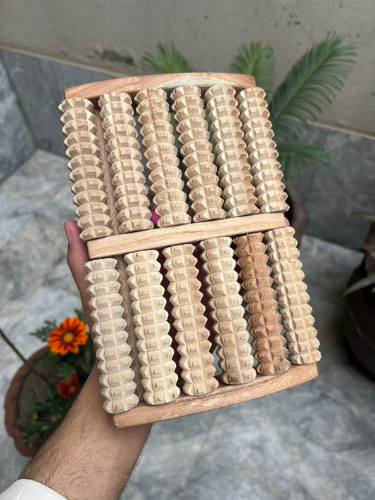 Wooden Foot Massage Roller – Manual Acupressure Foot Massager