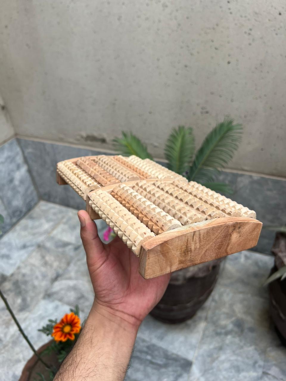 Wooden Foot Massage Roller – Manual Acupressure Foot Massager