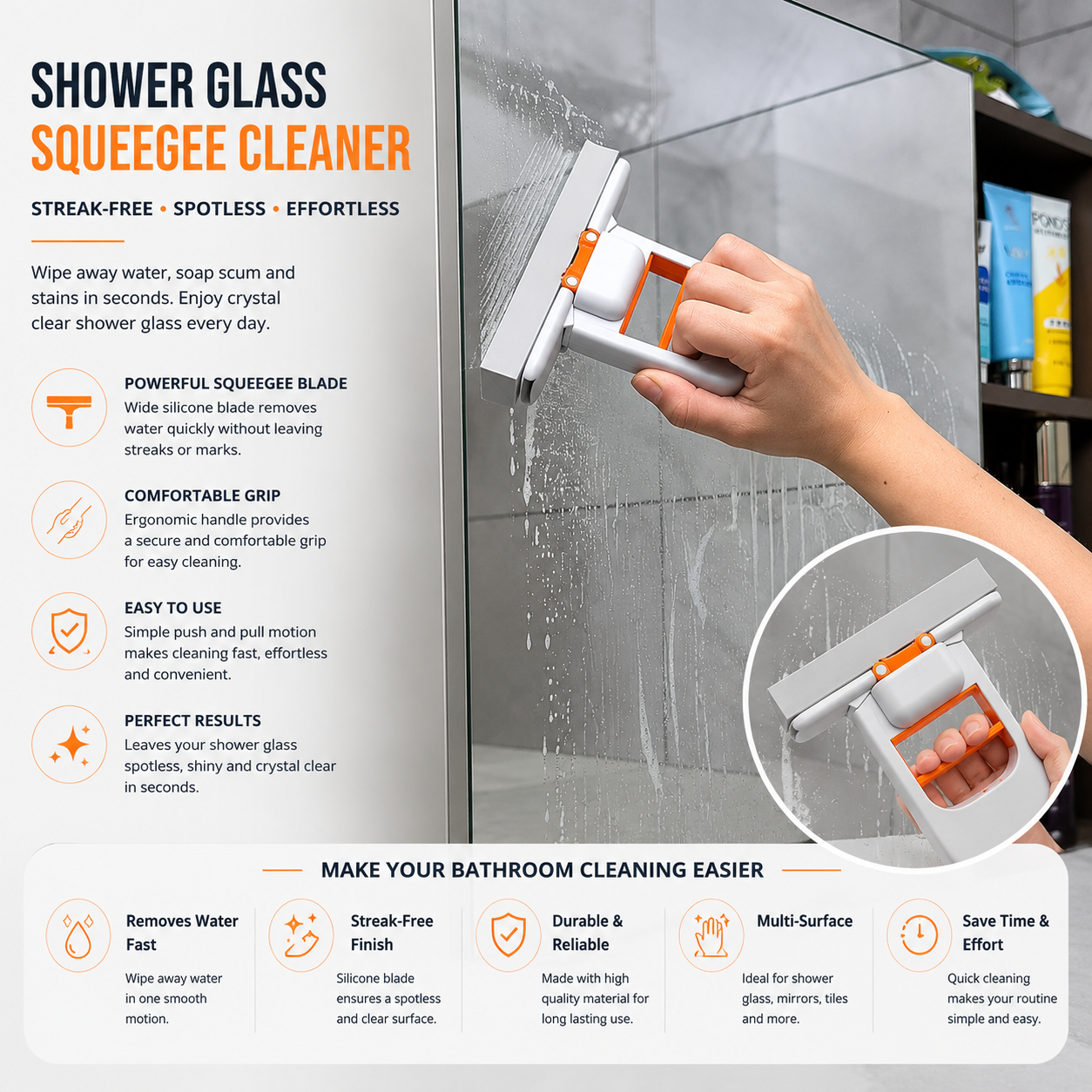 Mini Mob for  Cleaning 
✨ Crystal-Clear Glass in Seconds