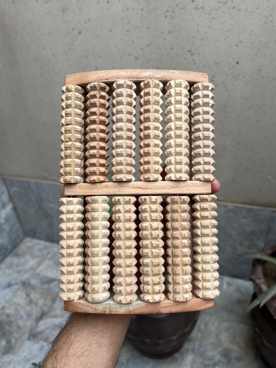 Wooden Foot Massage Roller – Manual Acupressure Foot Massager